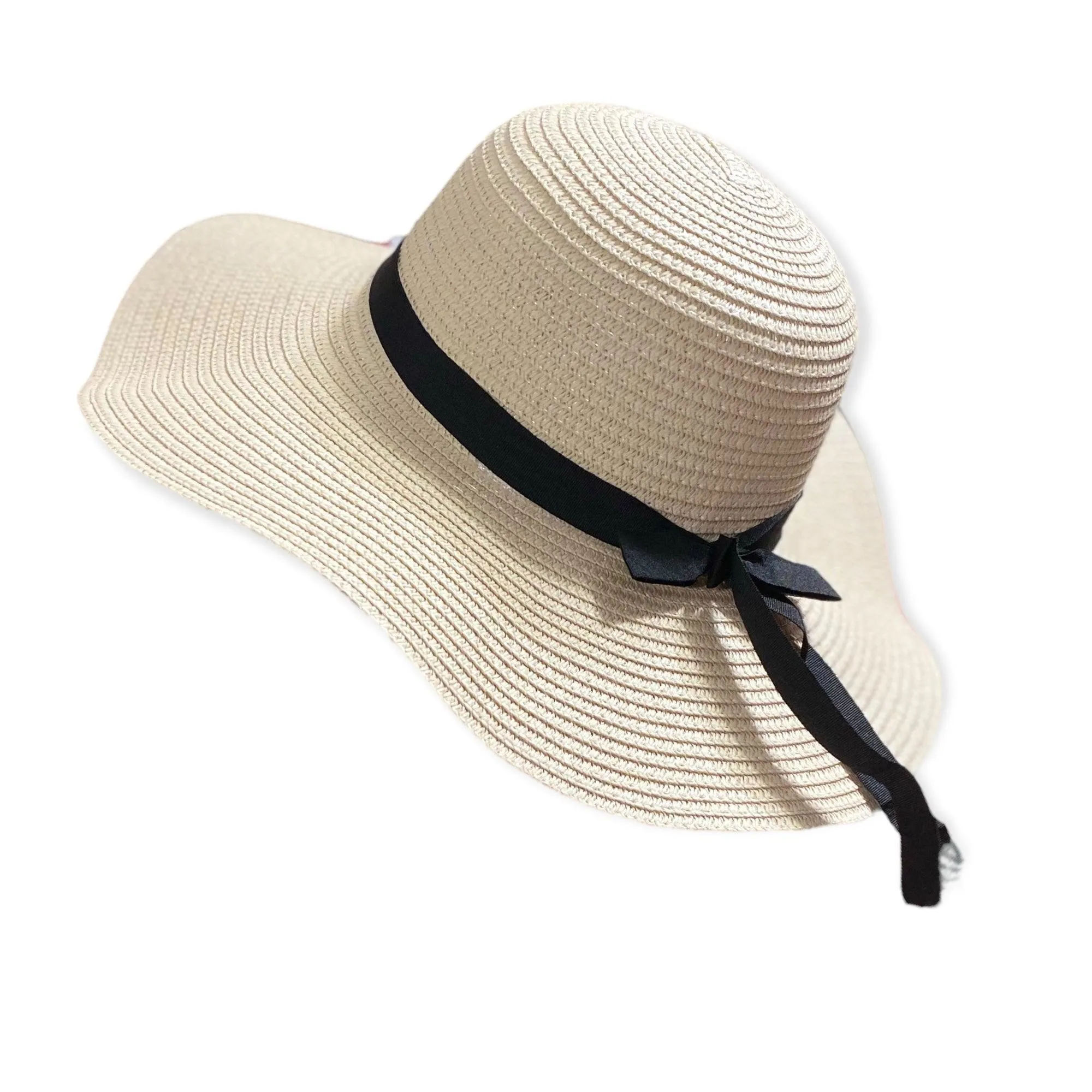 Tan Wide Brim Summer Straw Hat