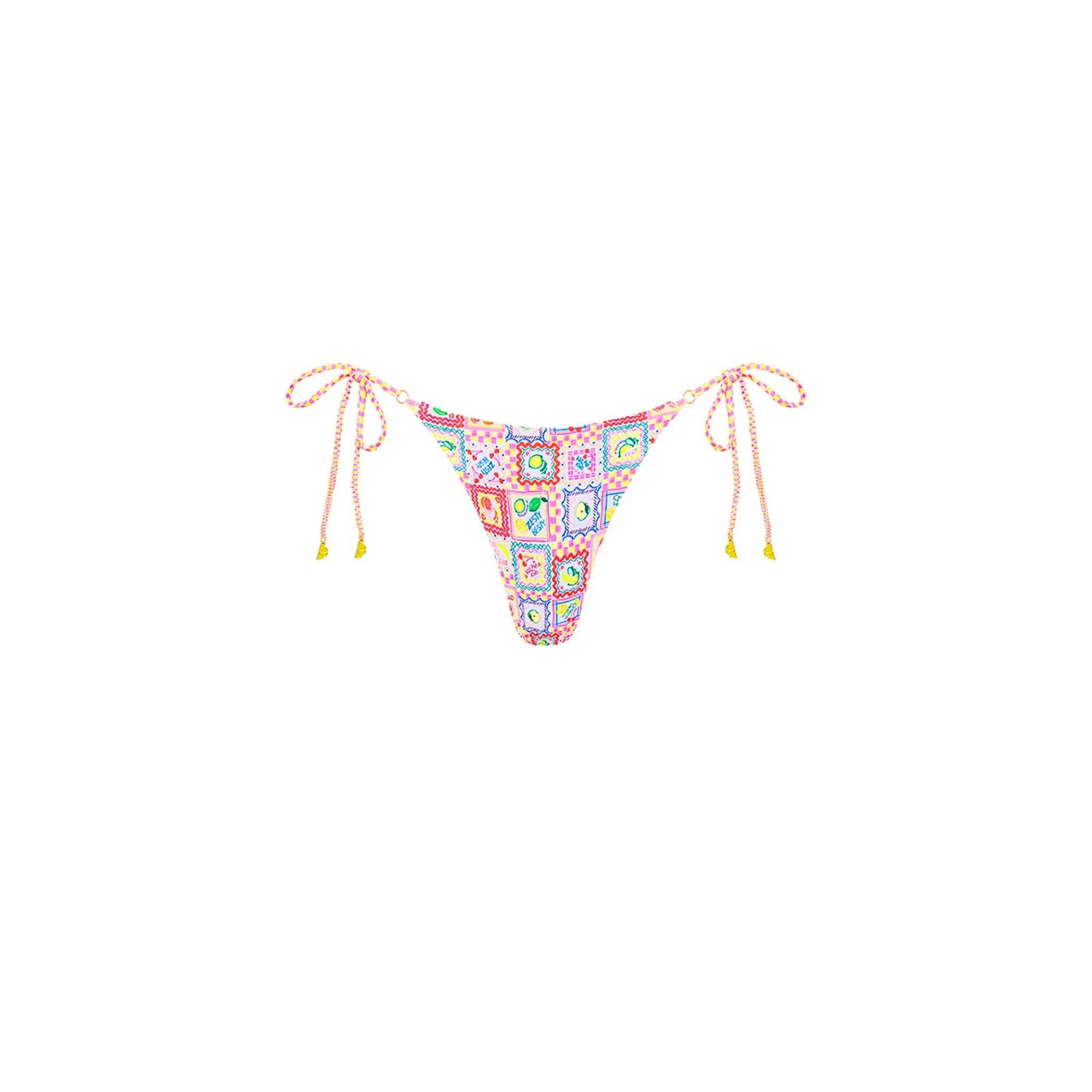 Thong Tie Side Bikini Bottom - Citron Coast