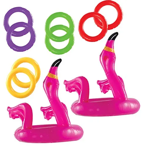 Top Race Flamingo Ring Toss Games for Kids Pool Toys Hawaiian Party Decorations