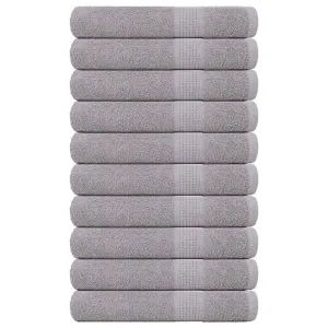 Towels 10 pcs Grey 100x200 cm 360 gsm 100% Cotton