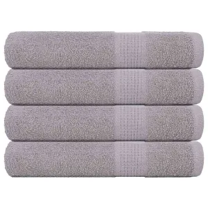 Towels 4 pcs Grey 100x200 cm 360 gsm 100% Cotton