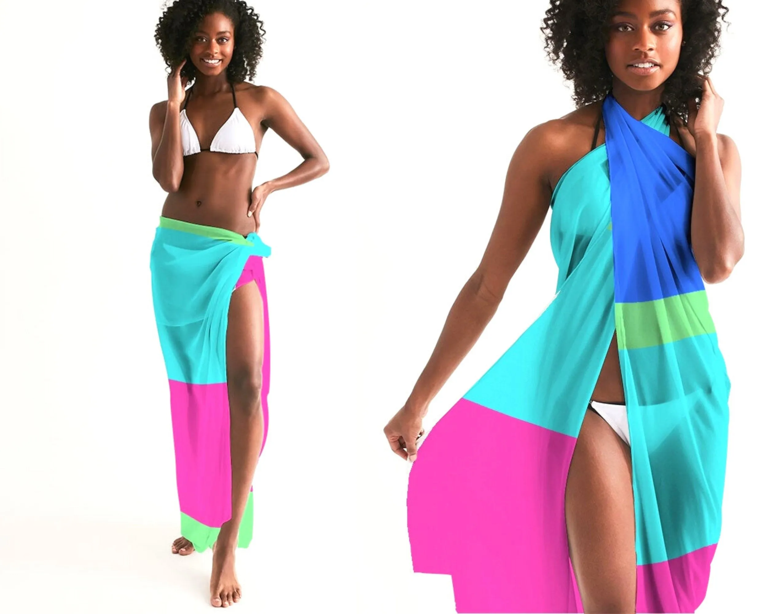 Tropical Colorblock Swimsuit Cover-up