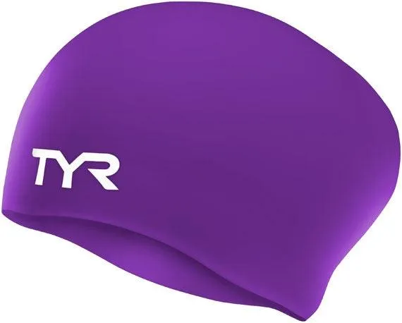 TYR Long Hair Silicone Wrinkle-Free Swim Cap