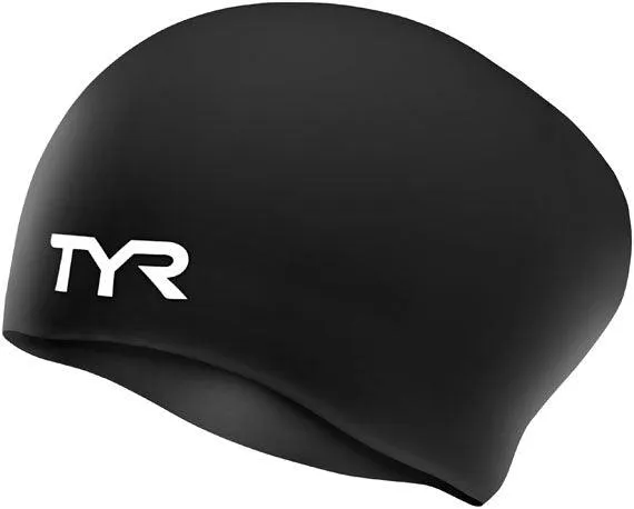 TYR Long Hair Silicone Wrinkle-Free Swim Cap