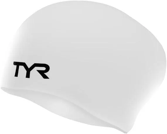 TYR Long Hair Silicone Wrinkle-Free Swim Cap