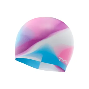 TYR Youth Tie Dye Pink/Purple Silicone Swim Cap