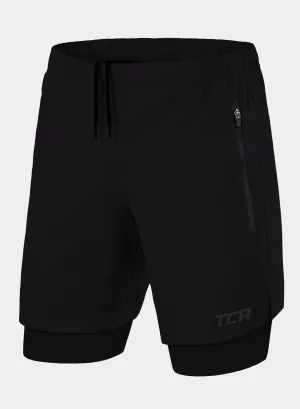 Ultra 2-in-1 Running Short For Men With Side Zip Pockets & Internal Compression Lining