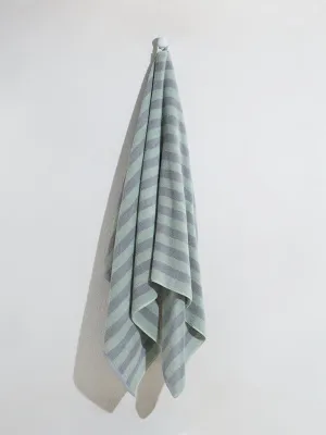 Westside Home Green Broad Striped Bath Towel