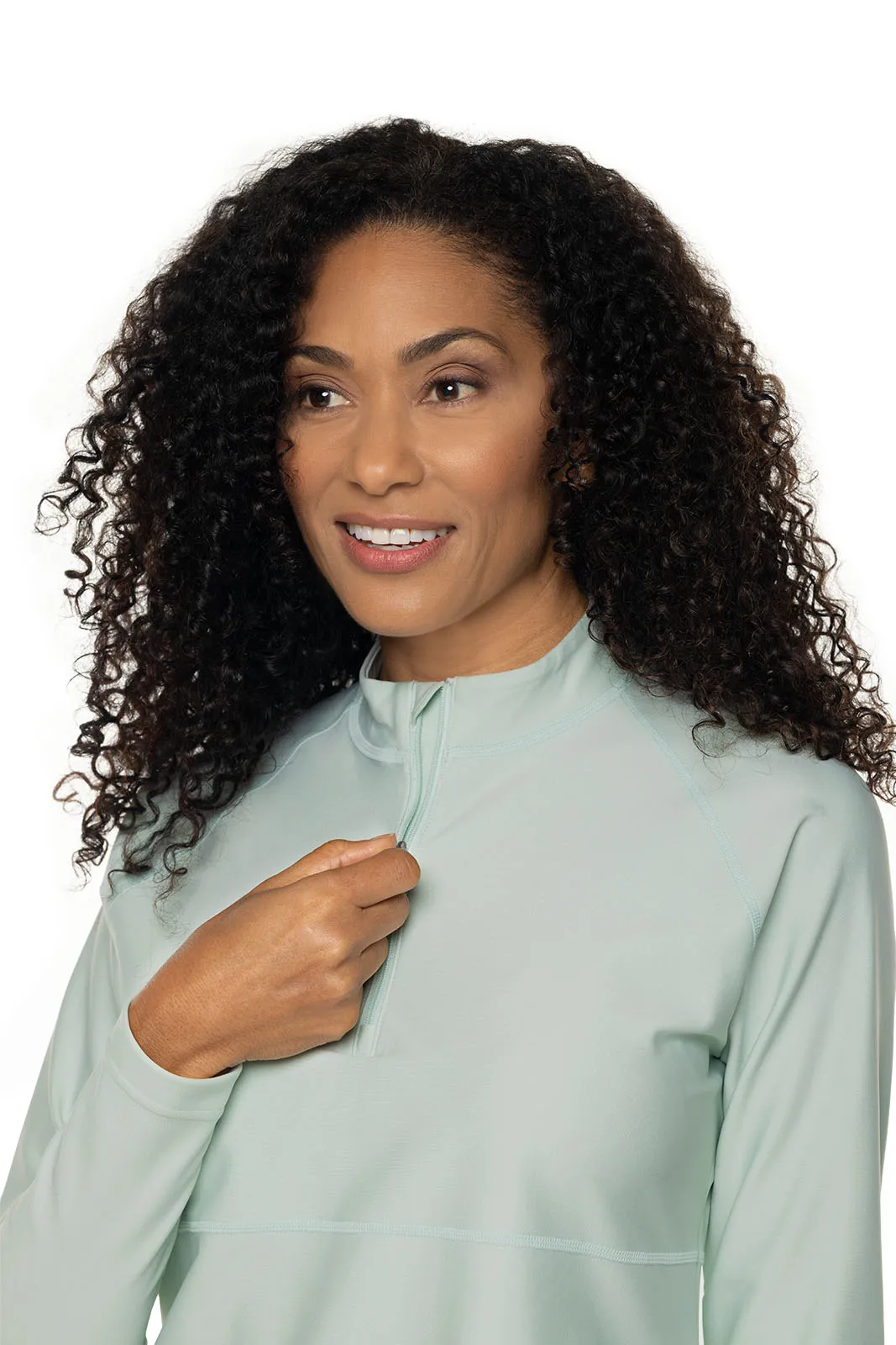 Women's Lawai Ruche Swim Shirt  |  Misty Aqua