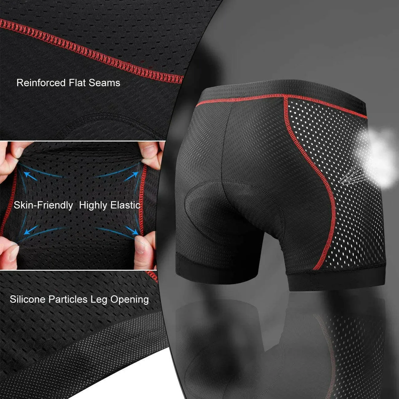 X-Tiger Cycling Underwear Upgrade 5D Padded Cycling Shorts 100% Lycra Shockproof MTB Bicycle Shorts Road Bike Shorts