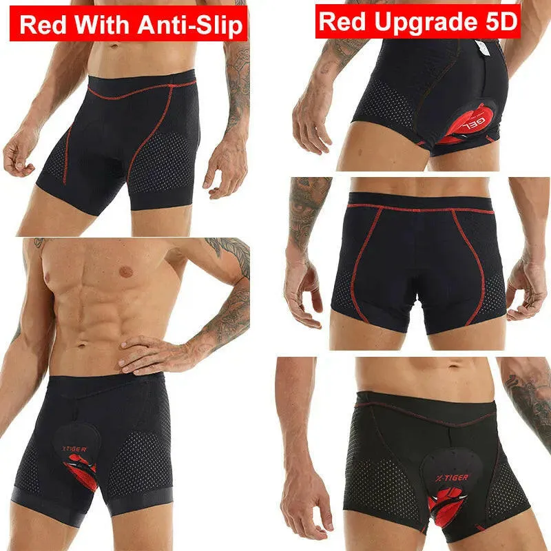 X-Tiger Cycling Underwear Upgrade 5D Padded Cycling Shorts 100% Lycra Shockproof MTB Bicycle Shorts Road Bike Shorts