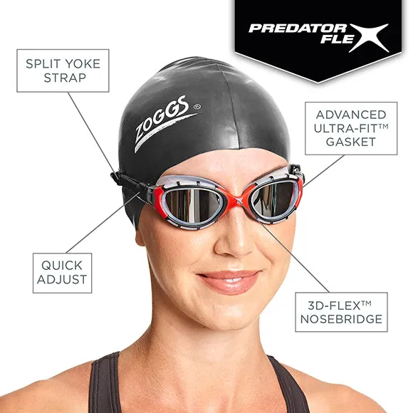 Zoggs Predator Flex Goggles Regular Profile Fit Smoke Tinted Lens